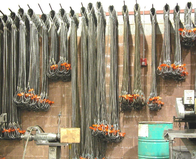 Several racks of lifting devices